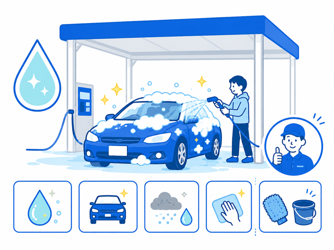 洗車工房 純水セルフ洗車場のイラスト