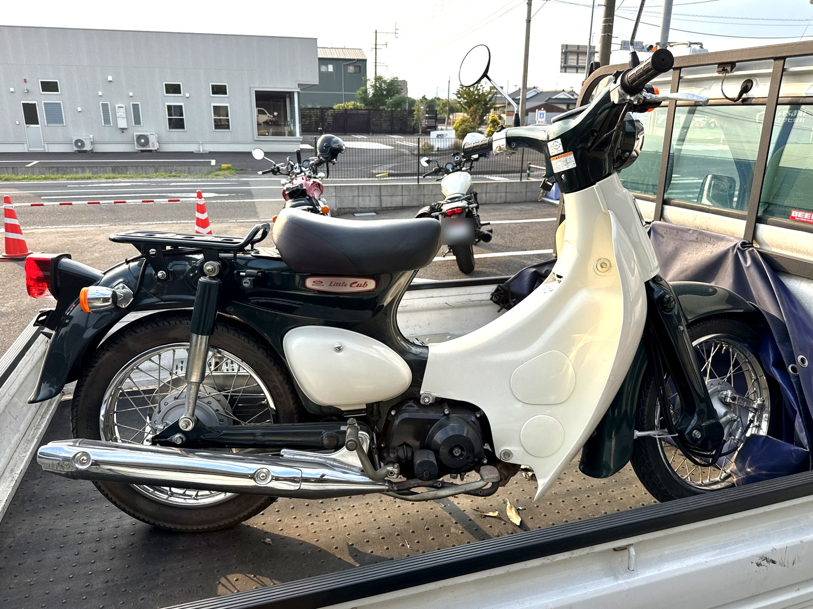 軽トラックに載ったリトルカブ